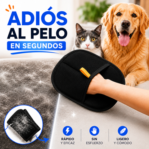 Guante Quitapelos | Elimina el Pelo de Perros y Gatos en Segundos